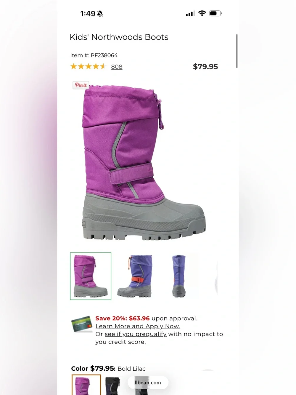L.L. Bean waterproof gray